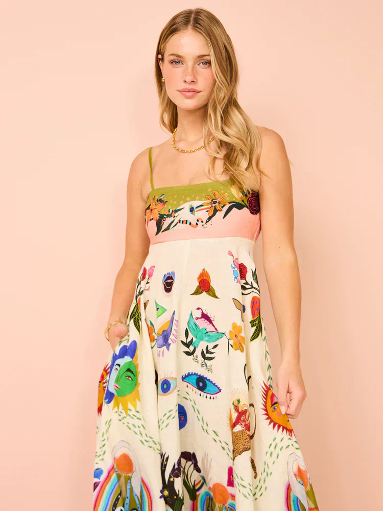 Maxi-jurk met Sierlijke Print