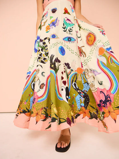 Maxi-jurk met Sierlijke Print