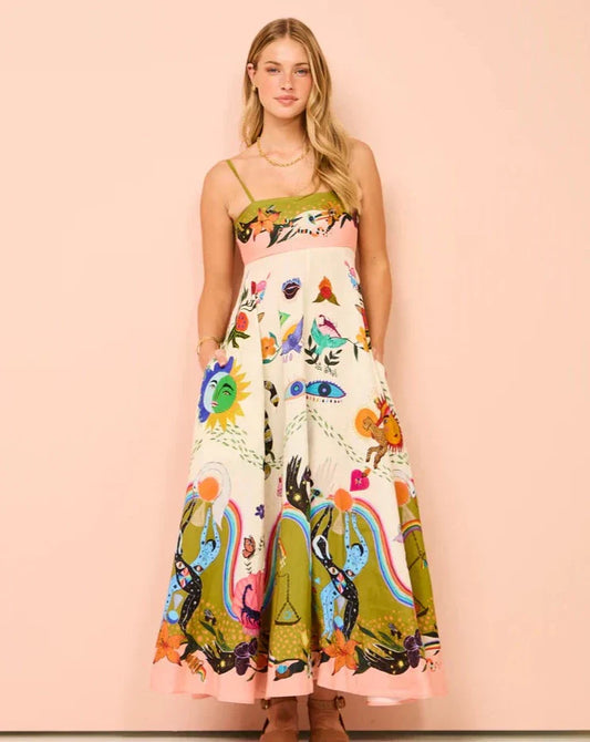 Maxi-jurk met Sierlijke Print