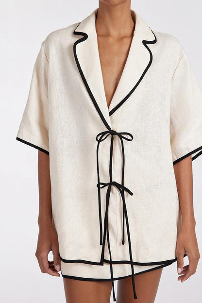 Kimono korte broek met striksluiting