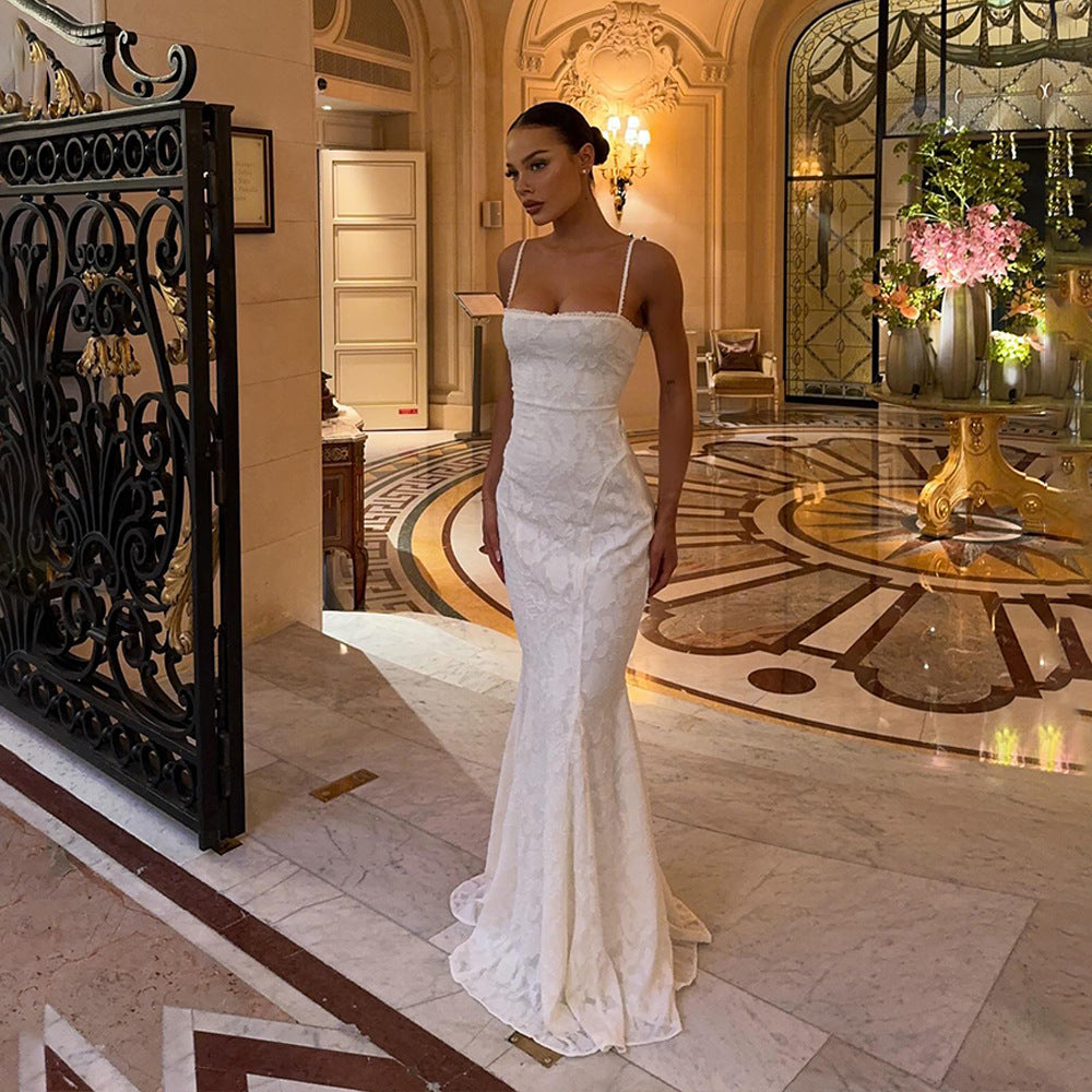 Elegante maxi jurk met uitlopende rok