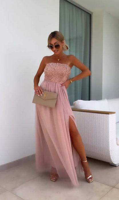 Straploze Maxi Jurk met Kant