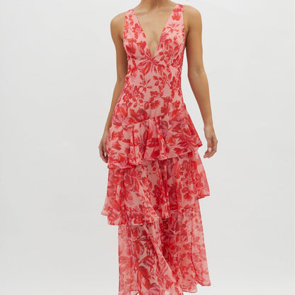 Zomerse maxi jurk met bloemenprint
