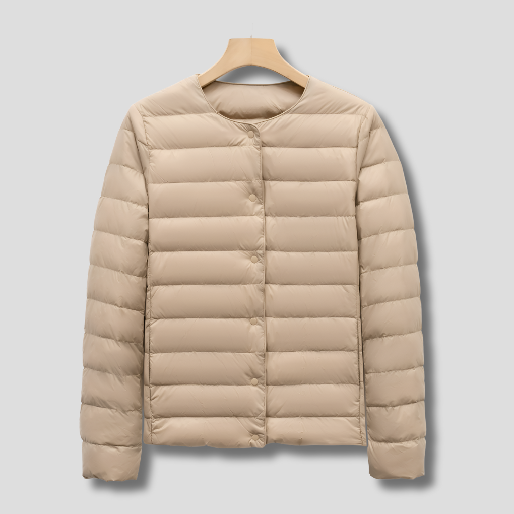 Draagbaar gewatteerd jack zonder kraag voor lente en winter