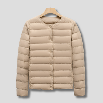 Draagbaar gewatteerd jack zonder kraag voor lente en winter