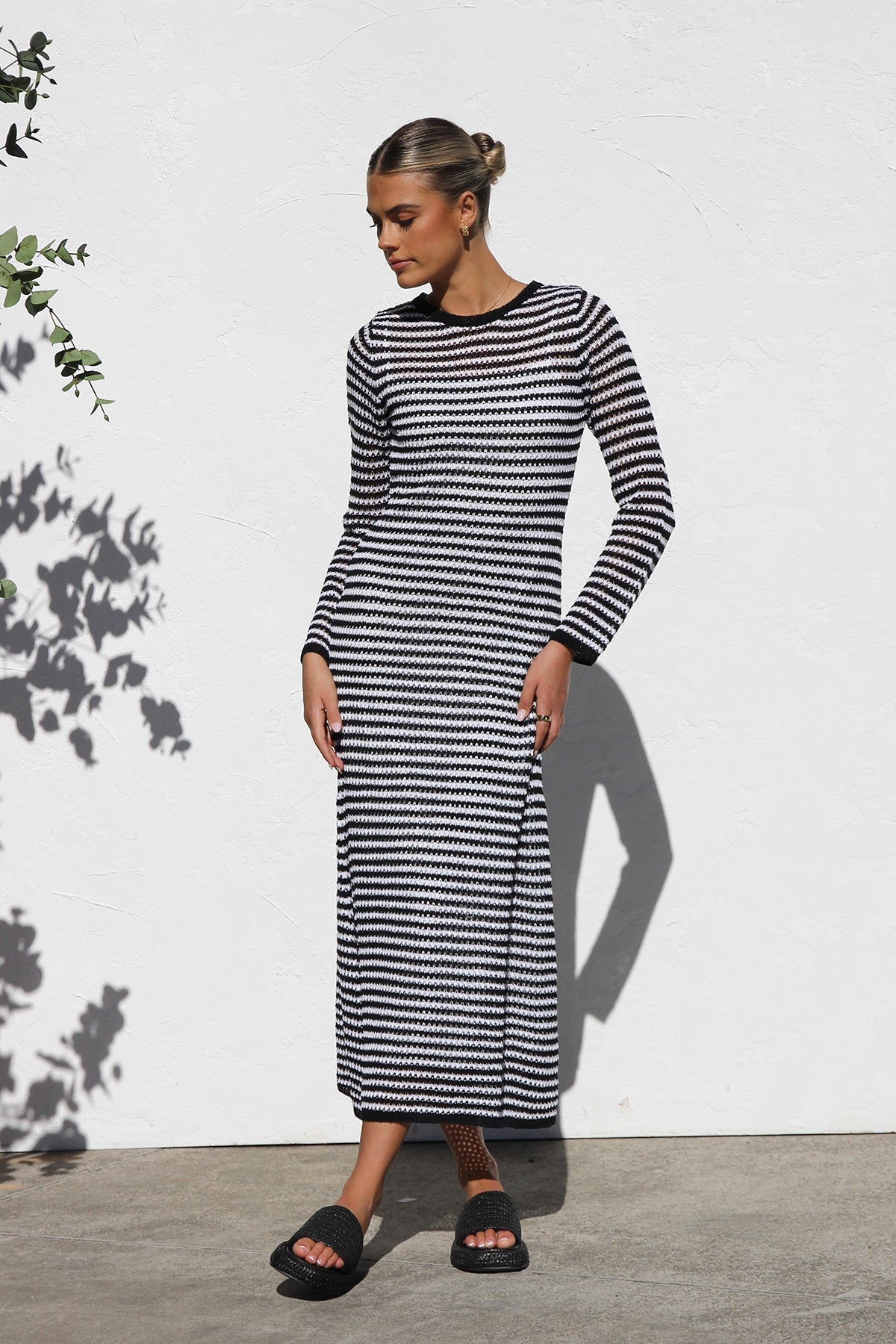 Stijlvolle Gestreepte Maxi-jurk