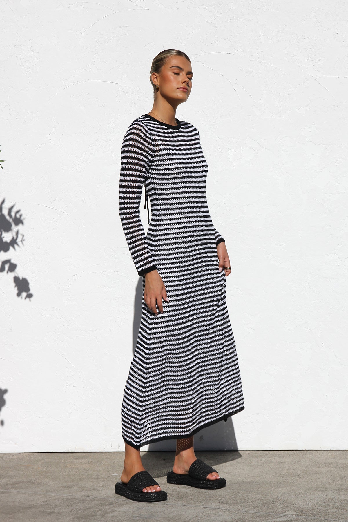 Stijlvolle Gestreepte Maxi-jurk