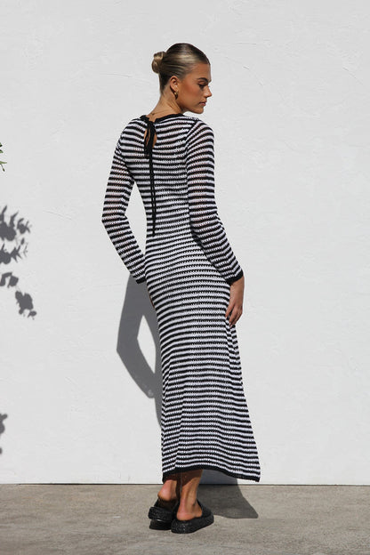 Stijlvolle Gestreepte Maxi-jurk