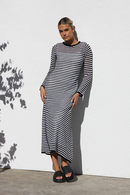 Stijlvolle Gestreepte Maxi-jurk
