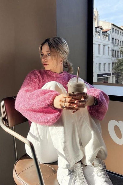 Gebreide trui met open rug