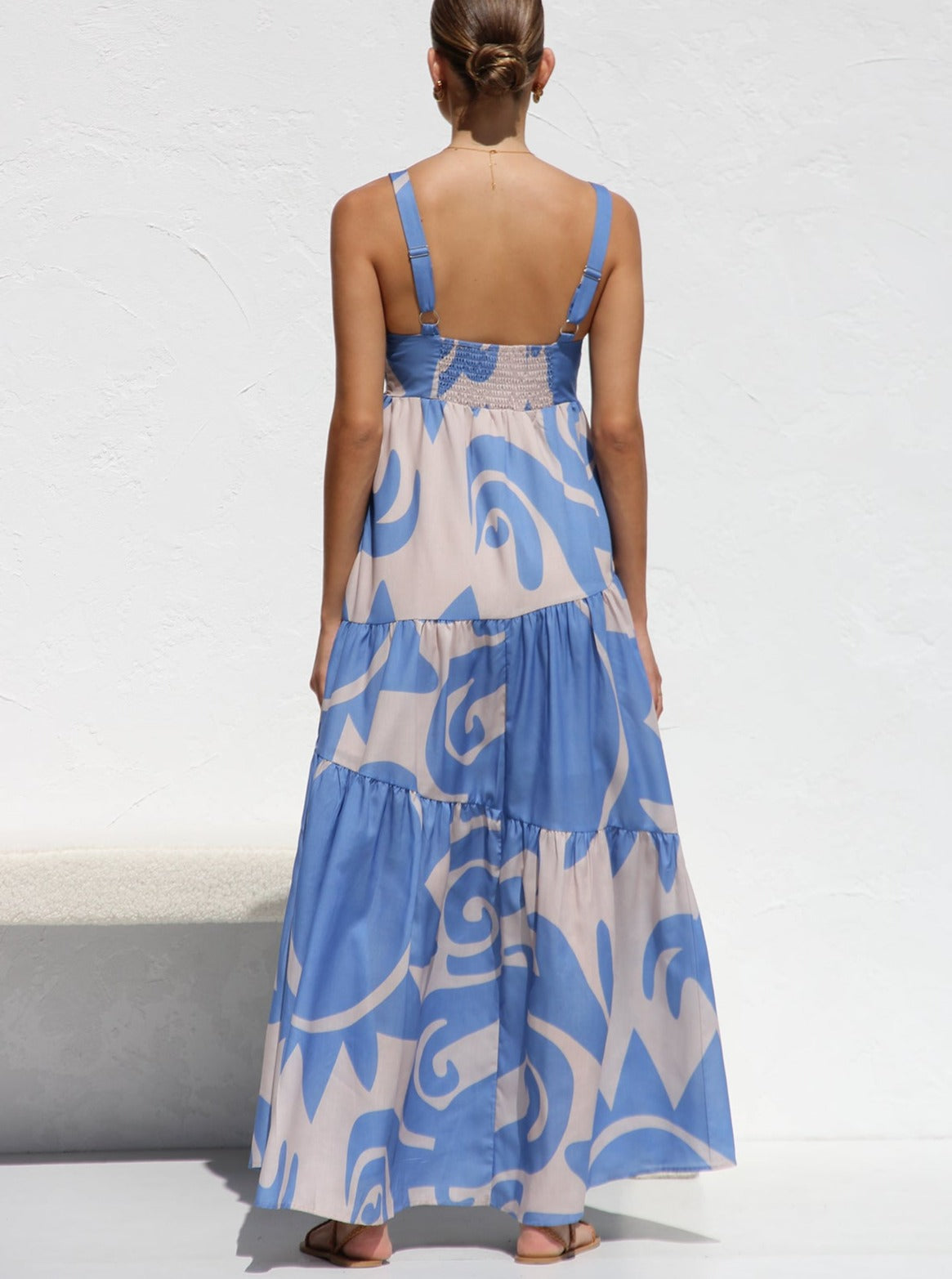 Luchtige maxi-jurk met zonneprint