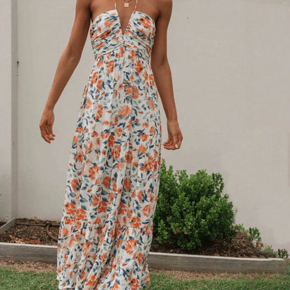 Romantische maxi jurk met bloemenprint