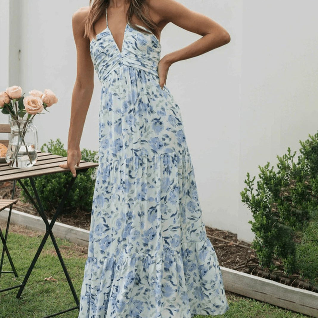 Romantische maxi jurk met bloemenprint