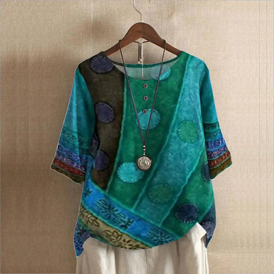 Elegante top met ronde hals