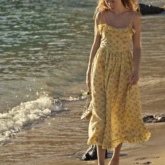 Zomerse maxi jurk met speelse bloemenprint