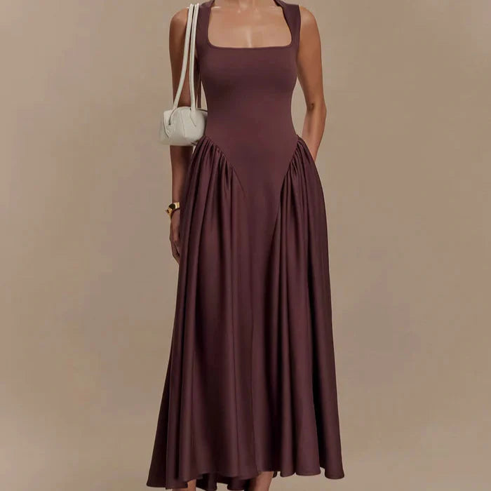 Elegante midi jurk met strak lijfje