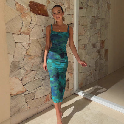 Mouwloze Bodycon Midi Jurk