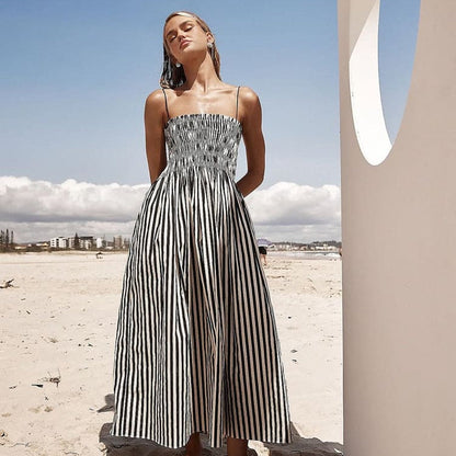 Mouwloze Midi Jurk met Strak Lijfje