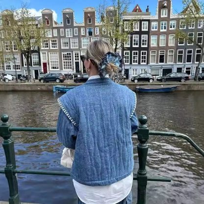 Gewatteerd Jack met Geborduurde Bloemen