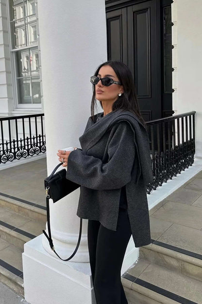 Elegante Gelaagde Jas met Cape