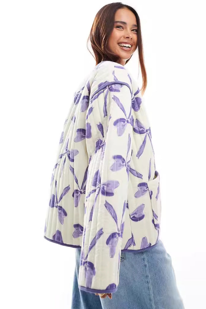 Chique Gewatteerd Jack met Strikprint