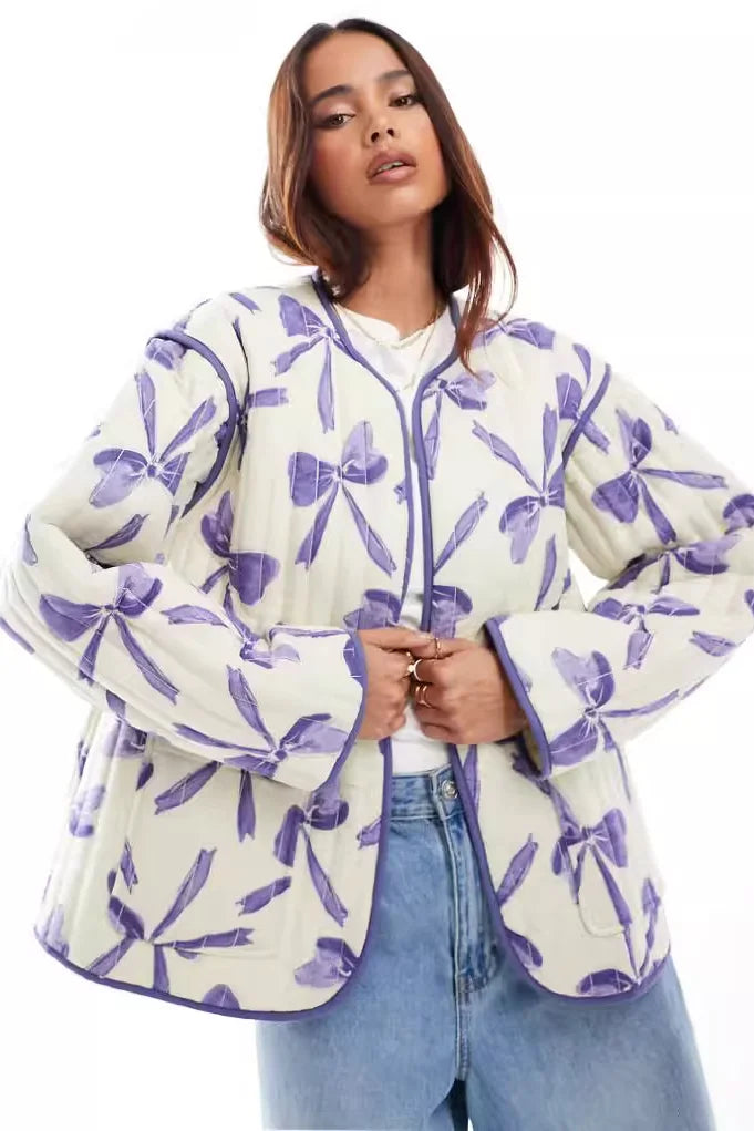 Chique Gewatteerd Jack met Strikprint