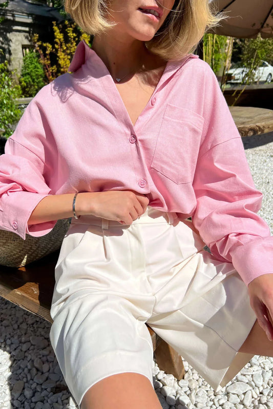 Chique plooibermuda met klassieke pasvorm