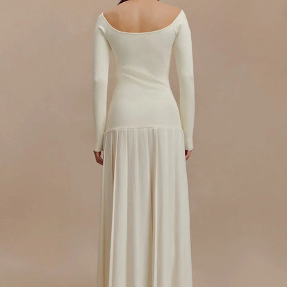 Maxi Jurk met Lage Hals en Split