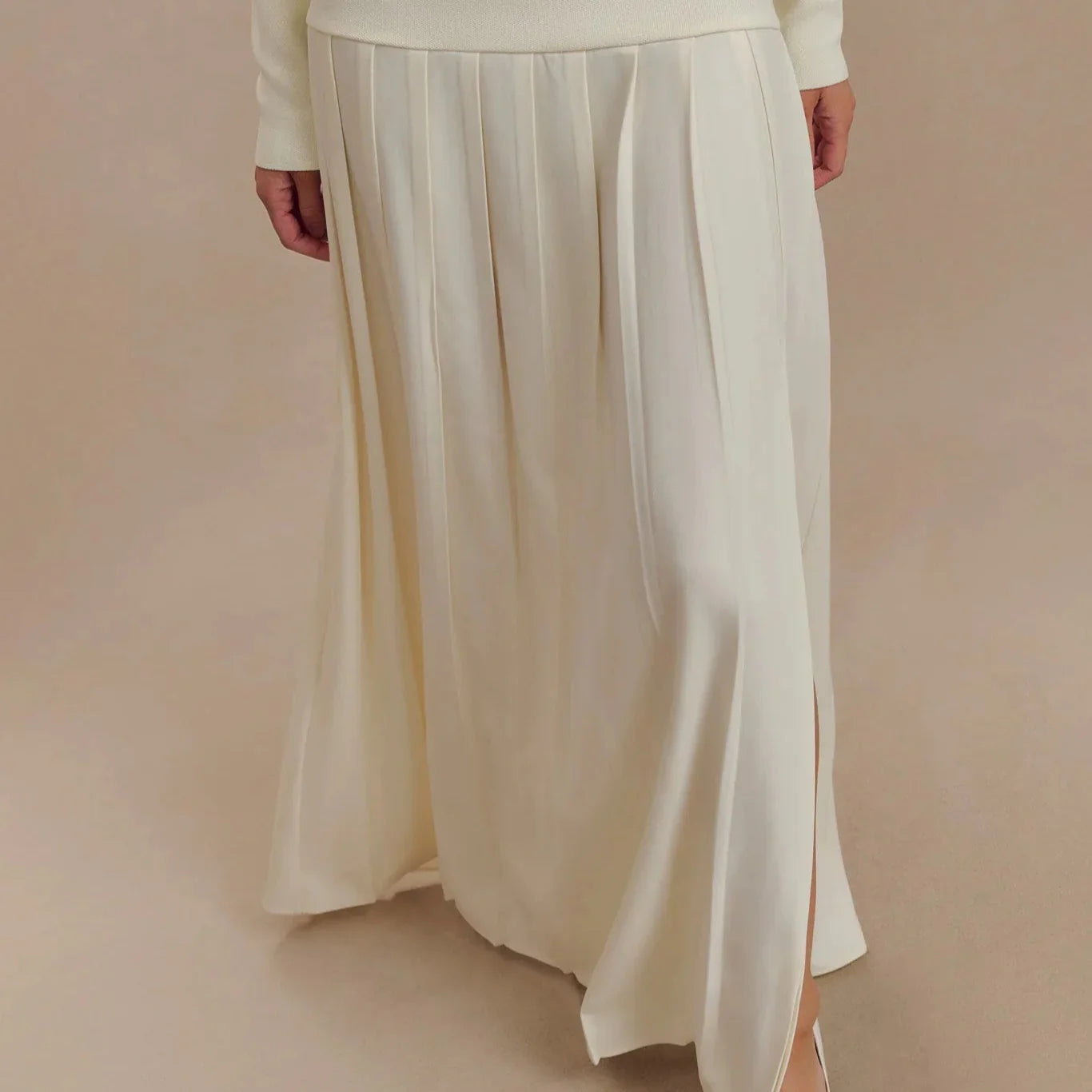 Maxi Jurk met Lage Hals en Split