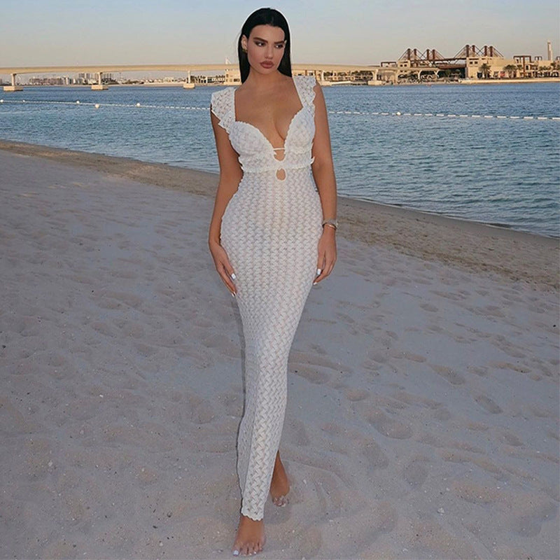 Favoriete zomerjurk met diepe hals