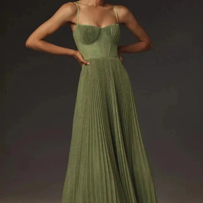 Plissé Jurk met Corset