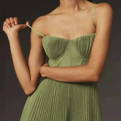 Plissé Jurk met Corset