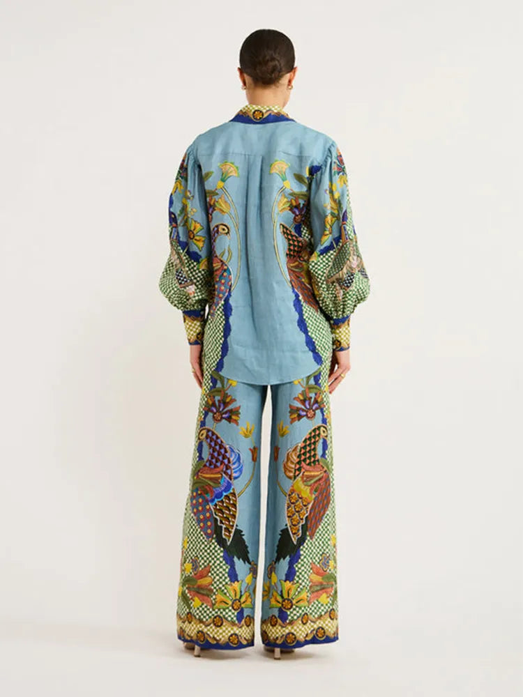 Patroon Shirt en Broek Set