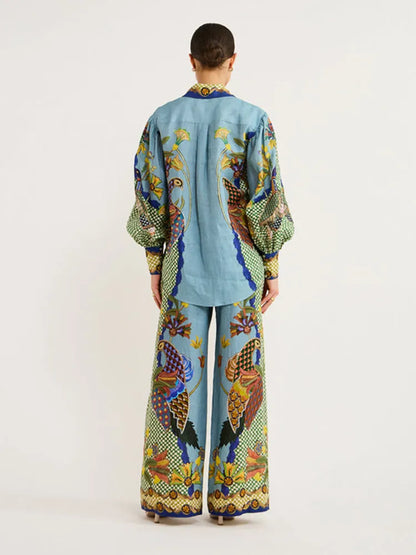 Patroon Shirt en Broek Set