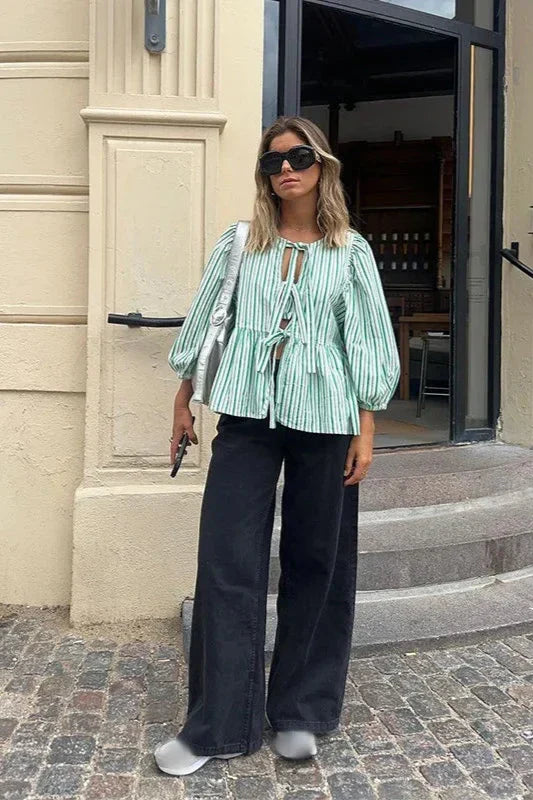 Gestreepte Blouse met Lange Mouwen