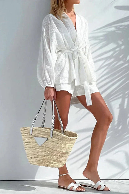 Tweedelige set met striksluiting