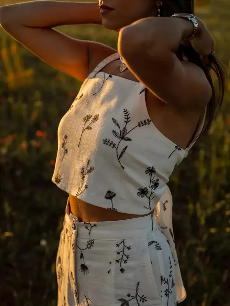 Set van top en rok met bloemenprint