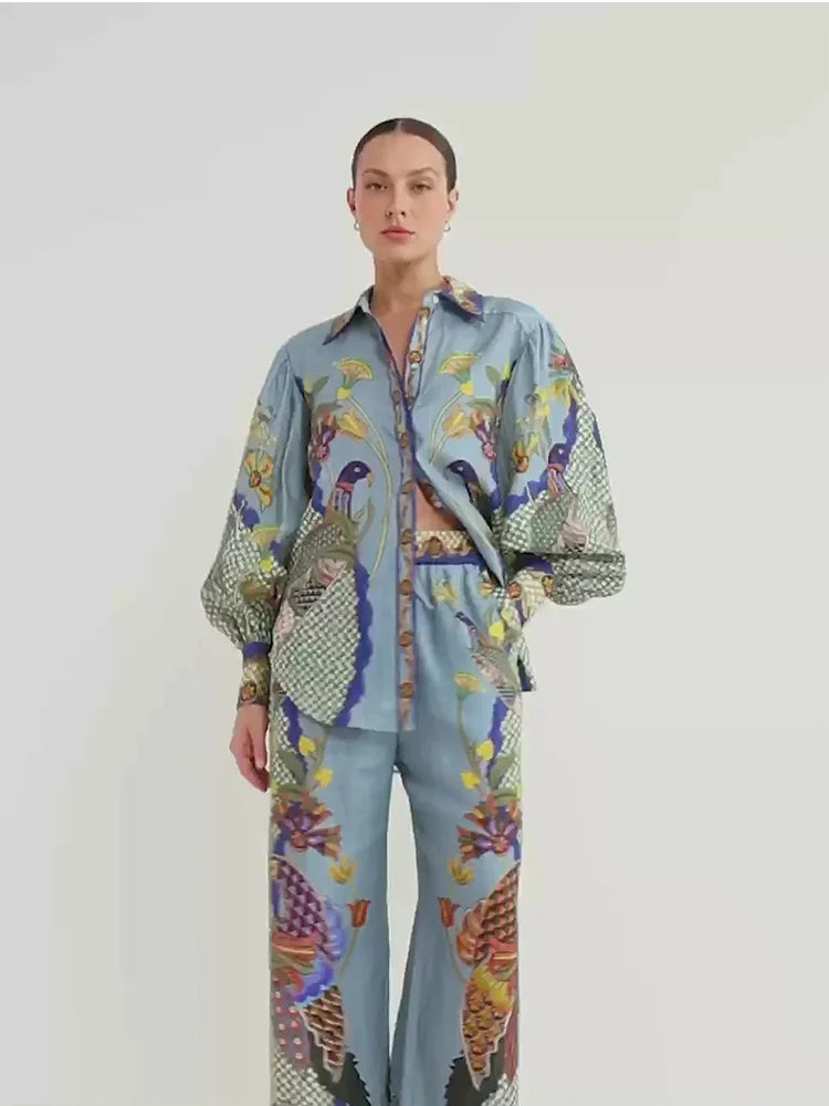 Patroon Shirt en Broek Set