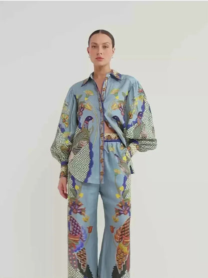 Patroon Shirt en Broek Set