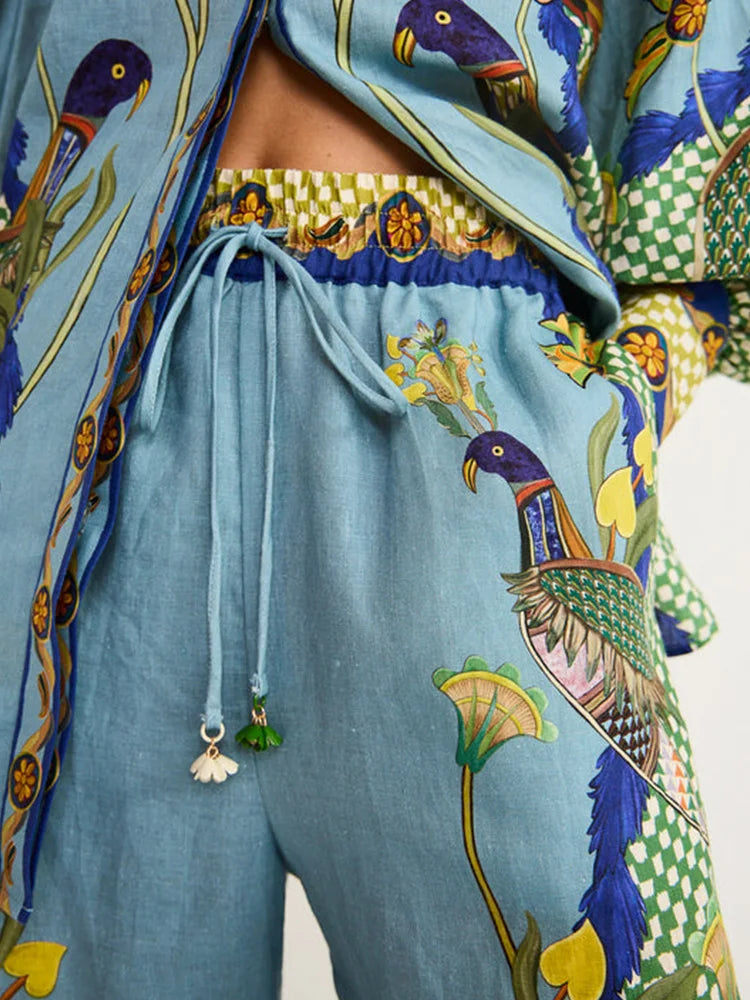 Patroon Shirt en Broek Set