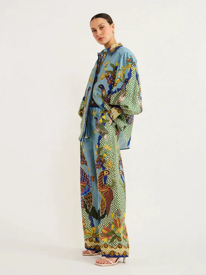 Patroon Shirt en Broek Set