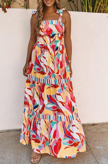 Mouwloze Maxi-Jurk met Print