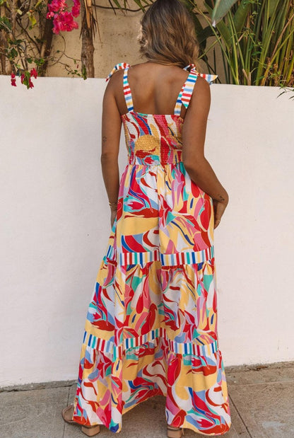 Mouwloze Maxi-Jurk met Print