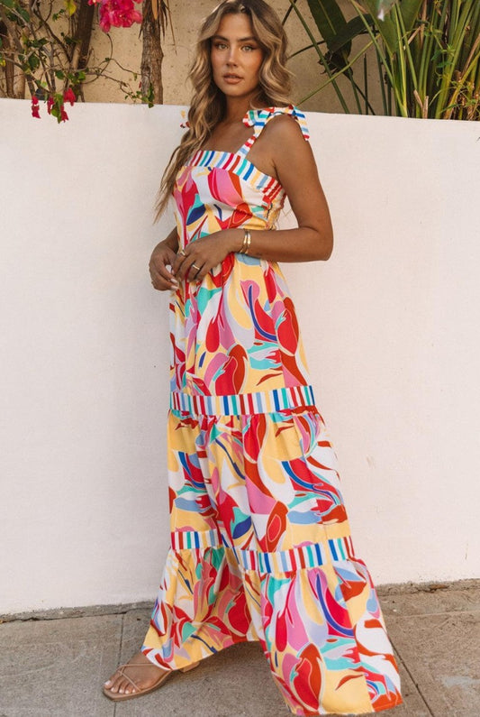 Mouwloze Maxi-Jurk met Print