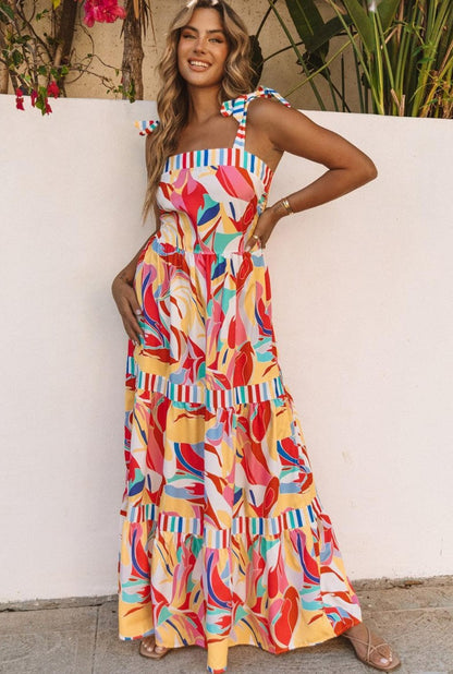 Mouwloze Maxi-Jurk met Print