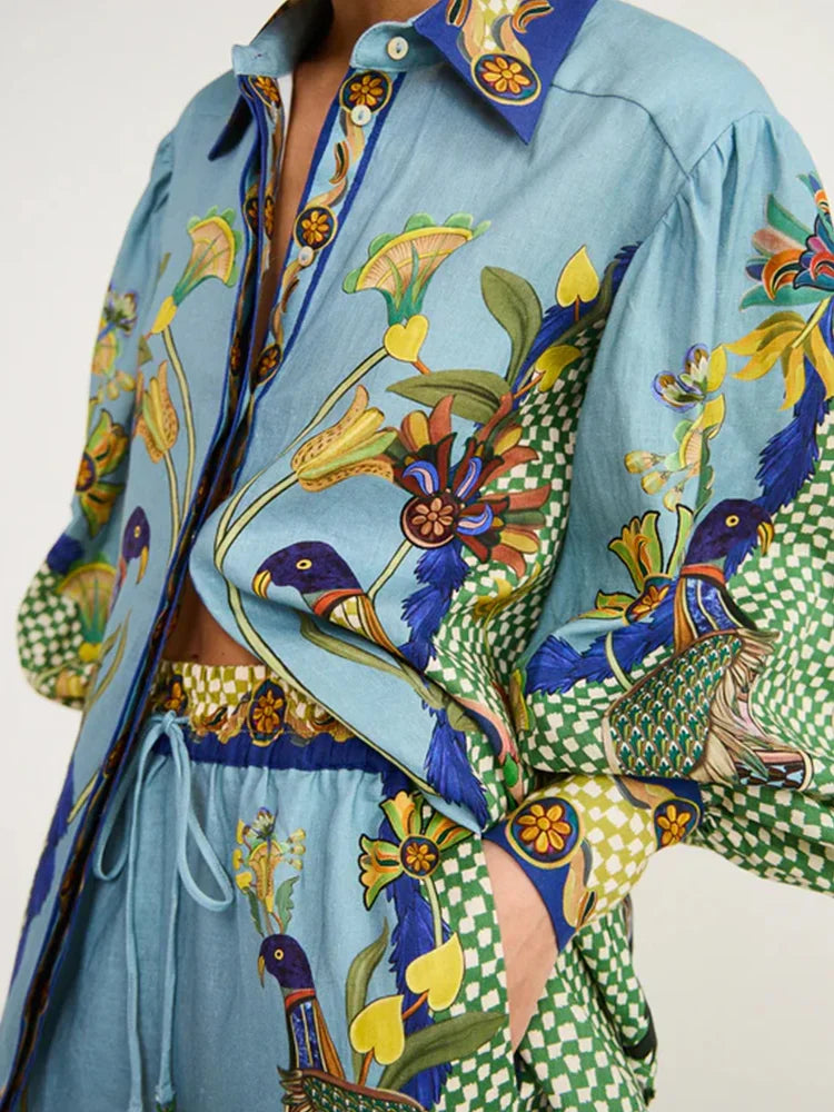 Patroon Shirt en Broek Set