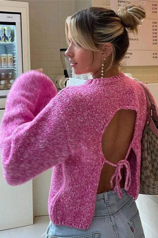 Gebreide trui met open rug