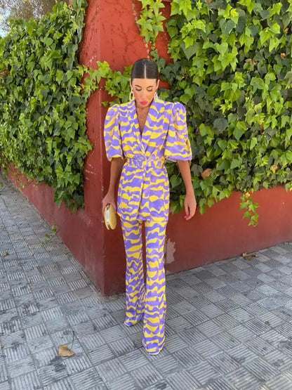 Zomerse Blazer Set met Print