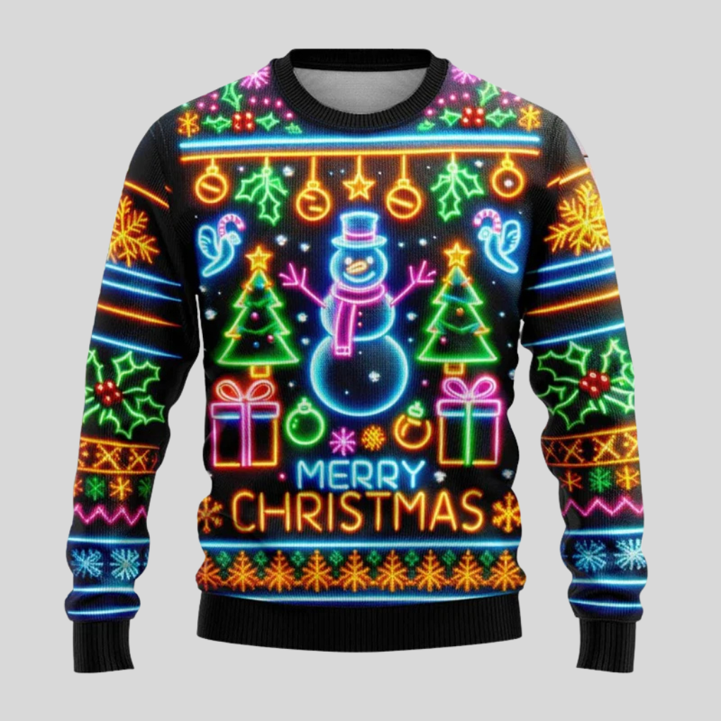 Unisex neon kersttrui