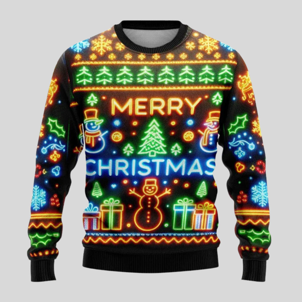 Unisex neon kersttrui